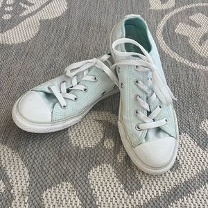 Junior Converse Chuck Taylor Shoes Double Tongue All Star Glacier Blue.  Size 3
